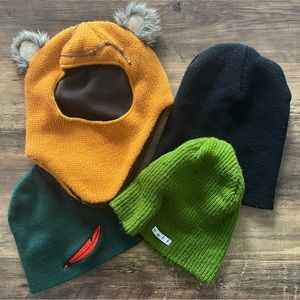 Lot of Knit Hat Beanies Disney Parks Ewok Peter Pan Neff Black Disneybound